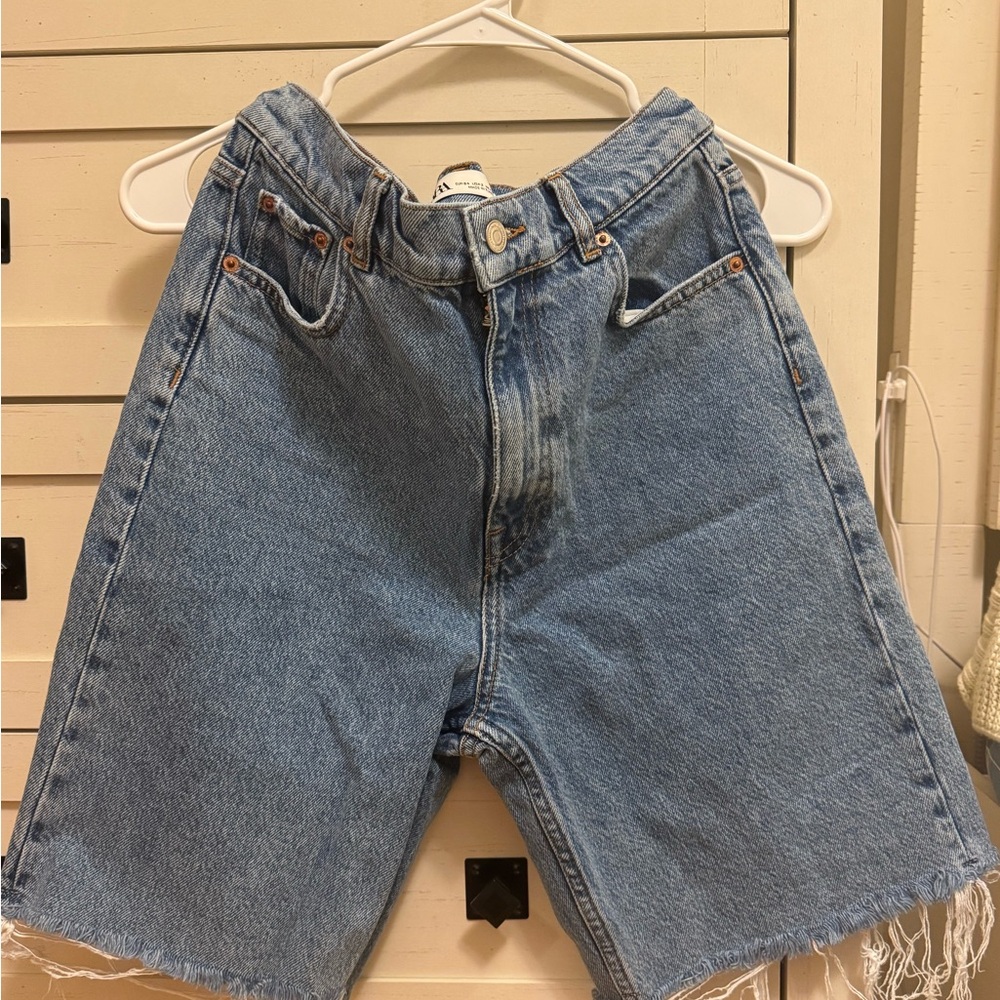 Zara Light Blue Jean Shorts
